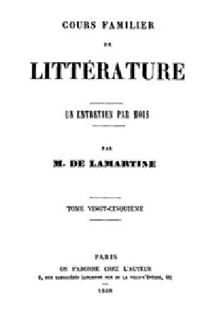 [Gutenberg 49399] • Cours familier de Littérature - Volume 25